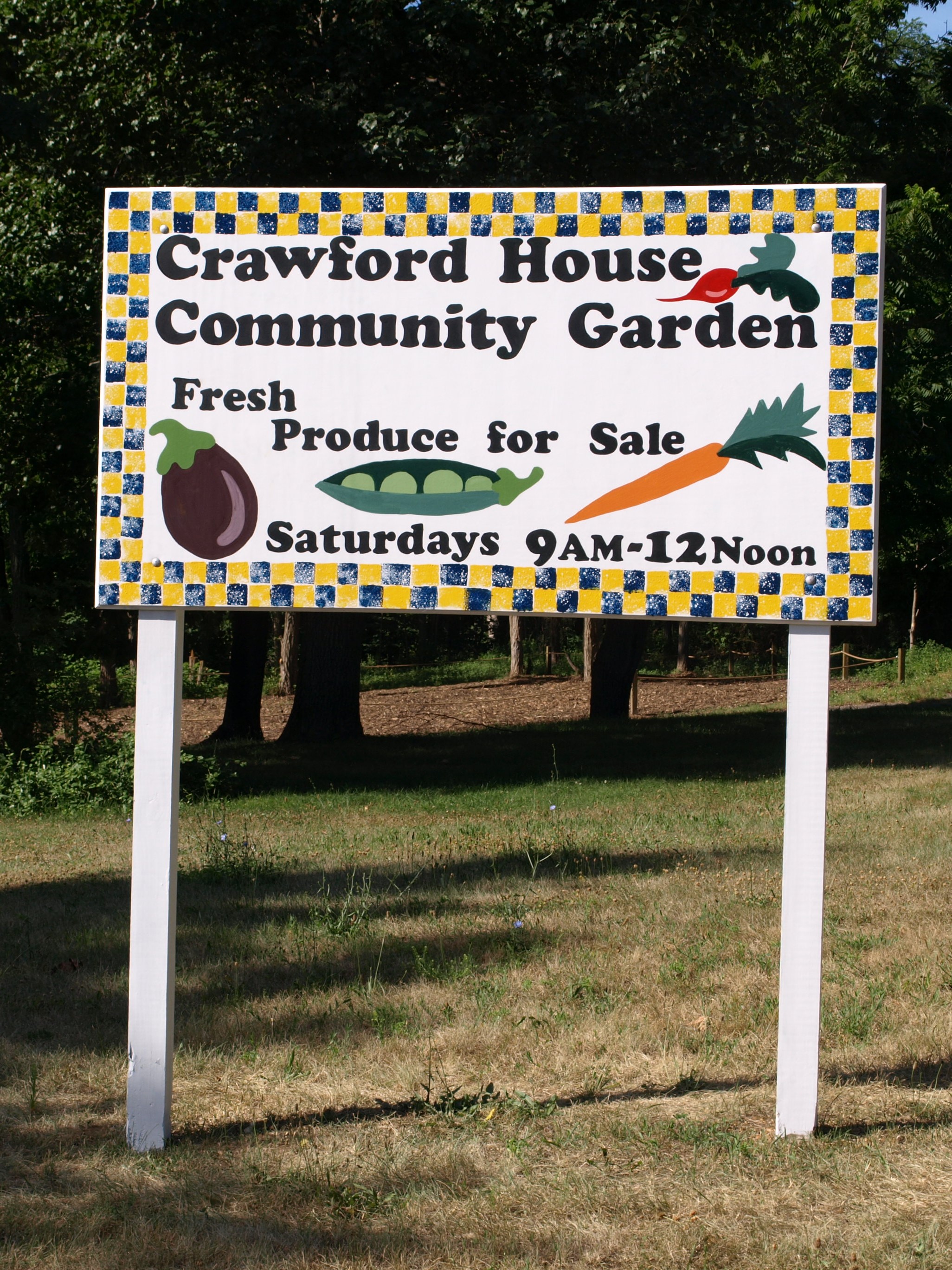 Crawford House Community Garden: Fresh Produce for Sale on Saturdays 9am-12 noon