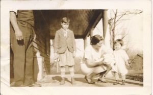 Christmas Day 1927: Allen E. Crawford and friends on front porch